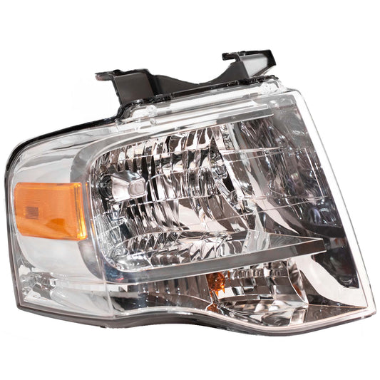 Headlight for 2007-2014 Expedition w/ Chrome Bezel w/o Logo 7L1Z13008AB Right