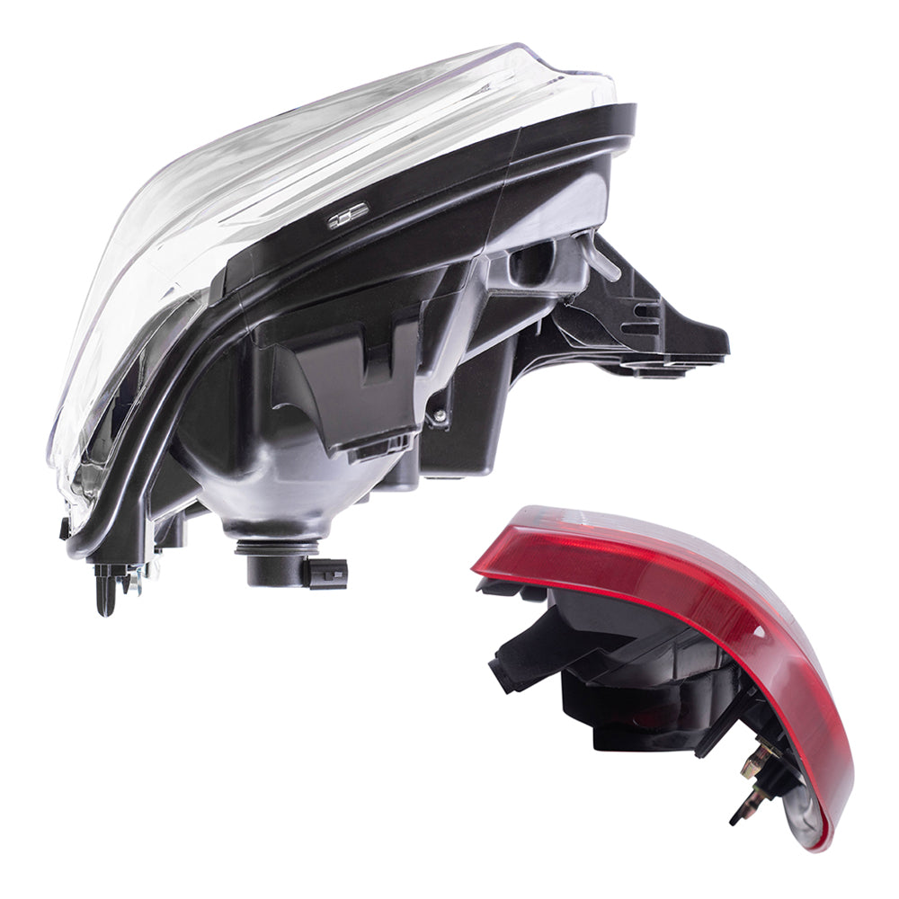 Brock Replacement Driver and Passenger Side Headlight and Taill Light Assemblies 4 Piece Set Compatible with 2008-2010 Ford Super Duty