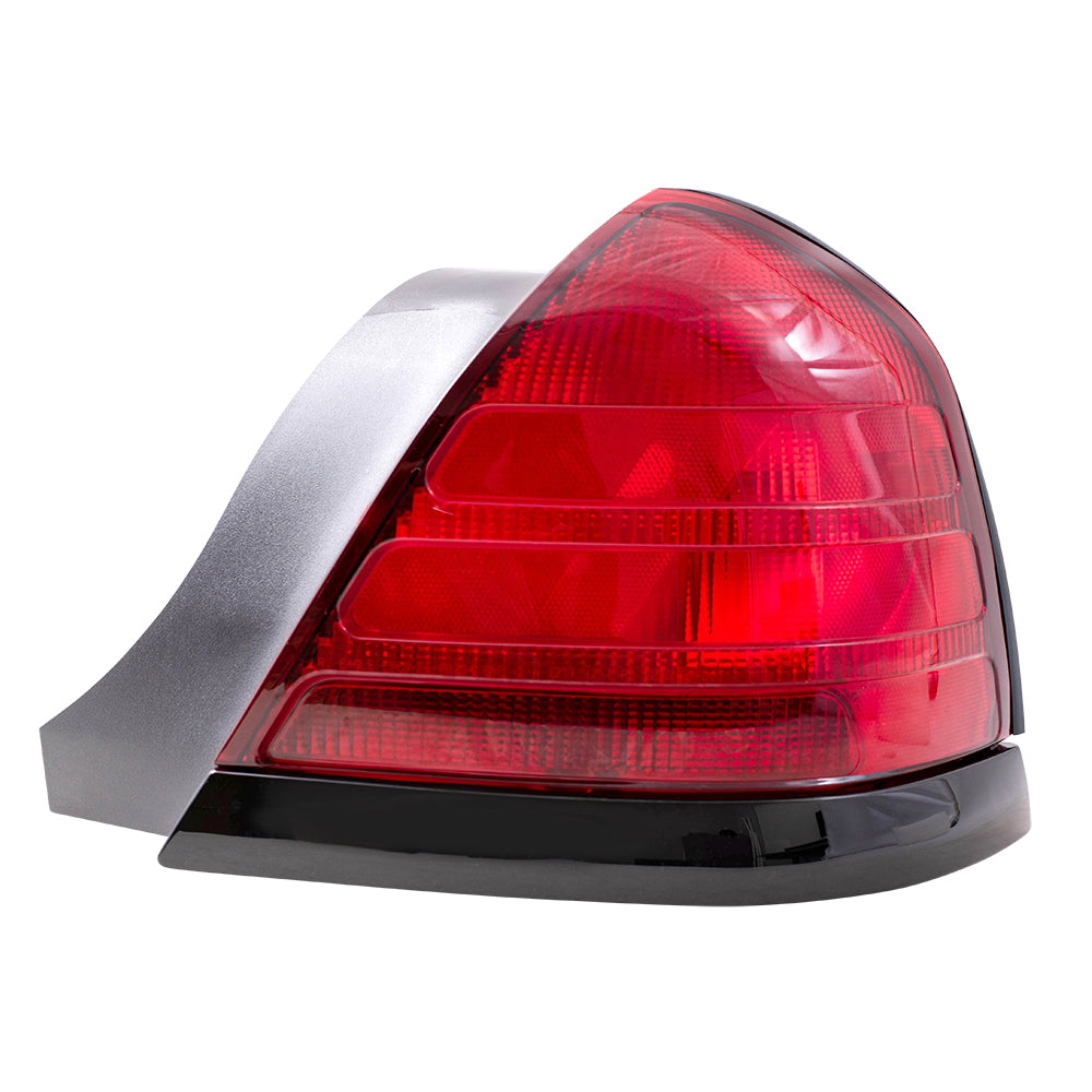 Tail Light for 1998-2011 Crown Victoria Red Lens Black Trim 2 Bulbs 8W7Z13404A Right FO2801160