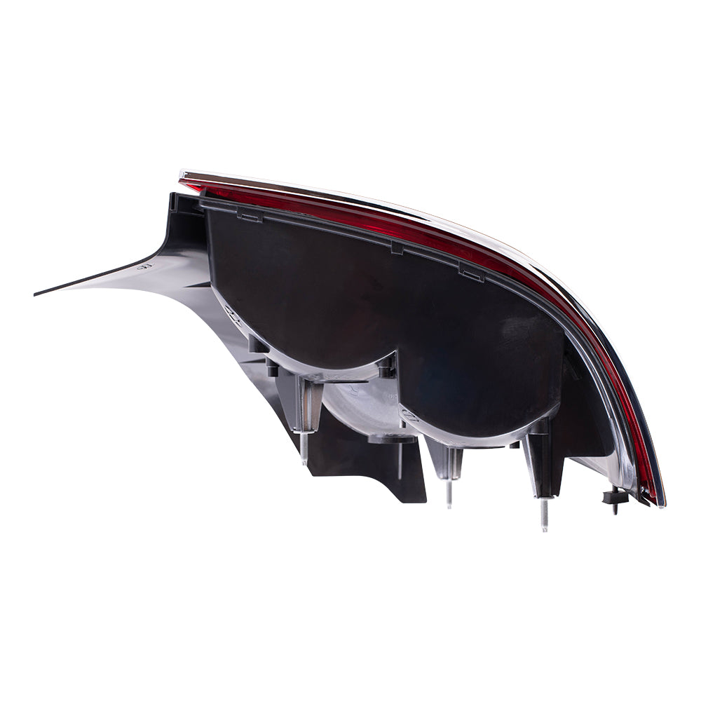 Brock Replacement Passengers Taillight Tail Lamp with Red and Amber Lens Chrome Trim Compatible with 98-05 Crown Victoria 3W7Z13404CA