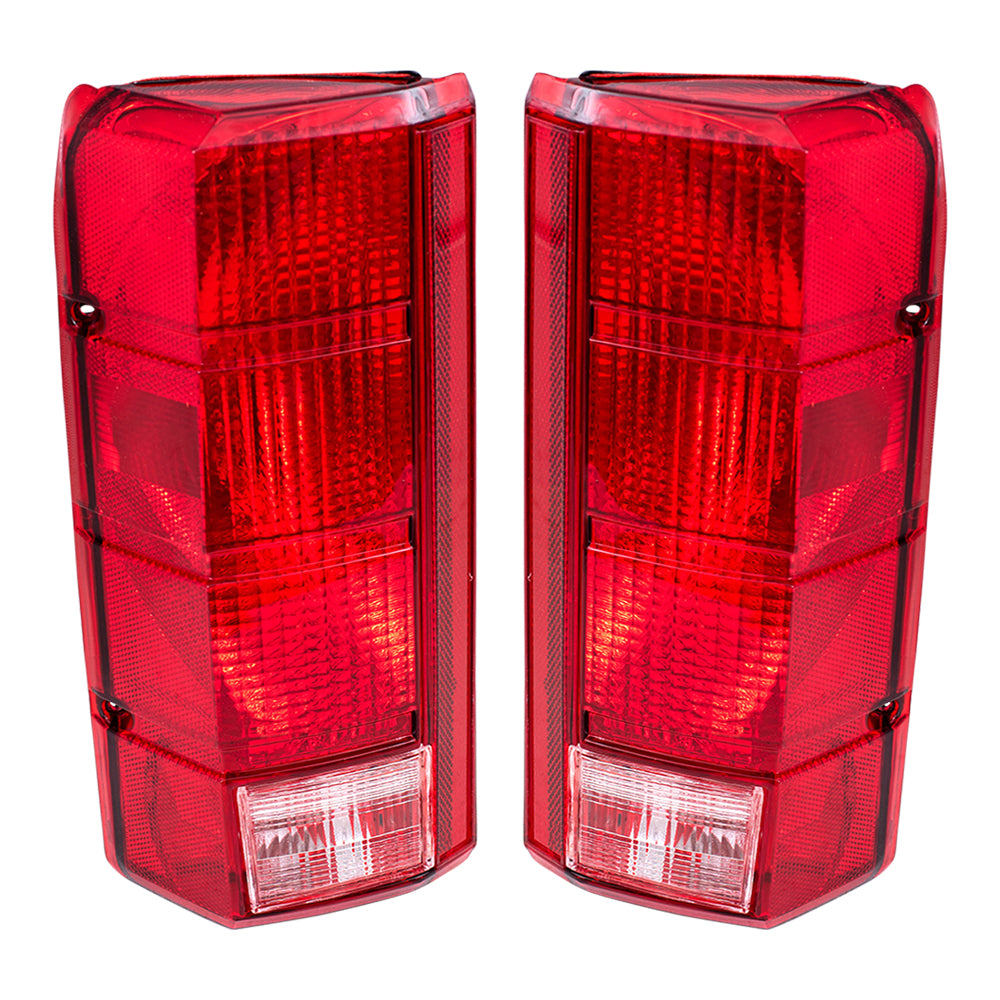 Brock Replacement Driver and Passenger Taillights Tail Lamps Compatible with 1980-1986 F150 F250 F350 Styleside Pickup Truck Bronco E4TZ13405B E4TZ13404B