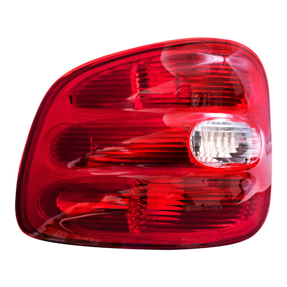 Brock Replacement Drivers Taillight Tail Lamp Lens Compatible with 1997-2000 F150 Flareside Pickup Truck F85Z13405BA