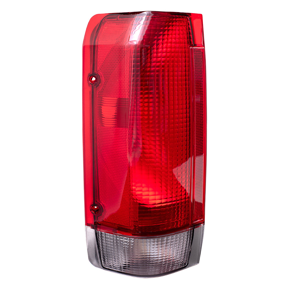 Brock Replacement Drivers Taillight Tail Lamp Lens Compatible with 1987-1989 F-Series Styleside Pickup Truck Bronco E7TZ13405A