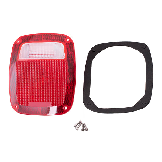 Brock Replacement Taillight Tail Lamp Lens Compatible with 1978-1987 C/K Stepside Pickup Truck 5457724