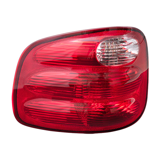 Brock Replacement Drivers Taillight with Red Lens Compatible with 2000-2003 F150 Flareside Crew Cab Pickup Truck YL3Z13405AA