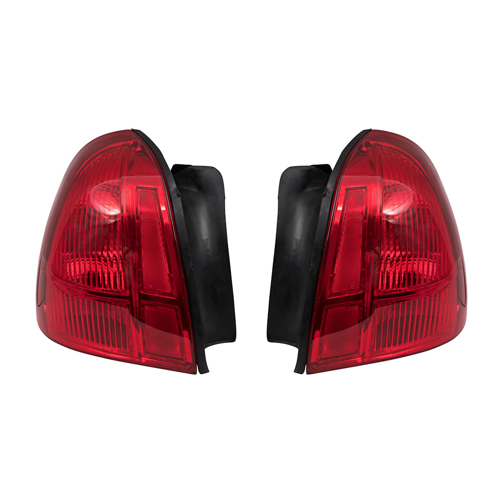 Brock Replacement Driver and Passenger Taillights Tail Lamps Compatible with 2003-2011 Town Car 3W1Z13405AA 3W1Z13404AA