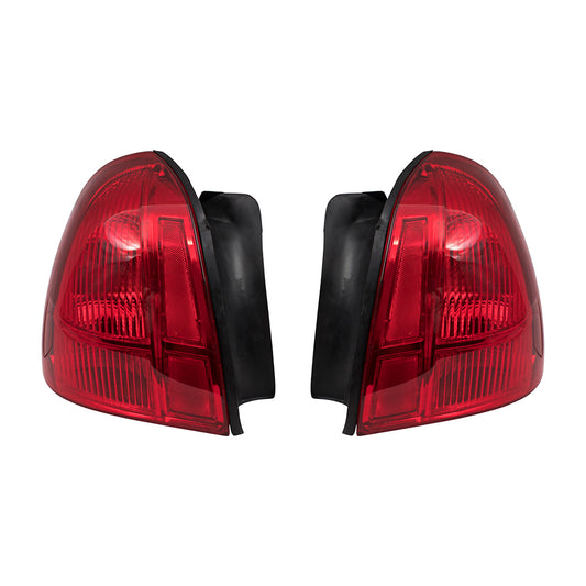 Brock Replacement Driver and Passenger Taillights Tail Lamps Compatible with 2003-2011 Town Car 3W1Z13405AA 3W1Z13404AA