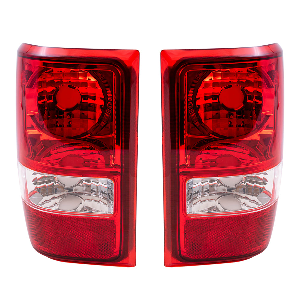 Brock Replacement Driver and Passenger Taillights Tail Lamps Compatible with 2006-2011 Ranger Pickup Truck 6L5Z13405AA 6L5Z13404A