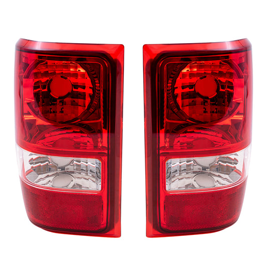 Brock Replacement Driver and Passenger Taillights Tail Lamps Compatible with 2006-2011 Ranger Pickup Truck 6L5Z13405AA 6L5Z13404A