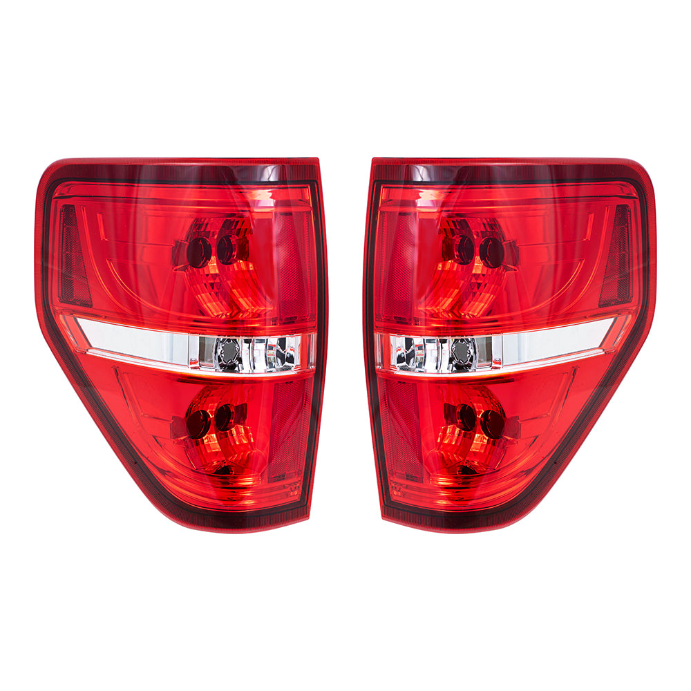 Tail Light for 2009-2014 F-150 Styleside Red Trim Smoked Back Up Light for Set