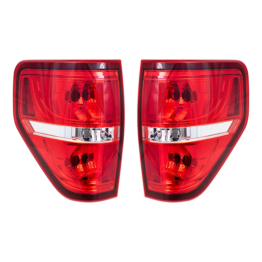 Tail Light for 2009-2014 F-150 Styleside Red Trim Smoked Back Up Light for Set