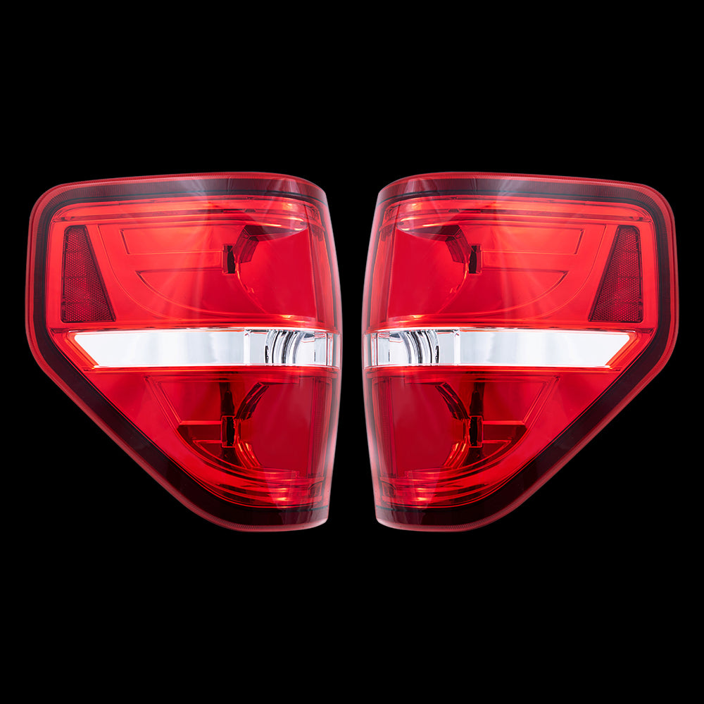 Tail Light for 2009-2014 F-150 Styleside Red Trim Smoked Back Up Light for Set