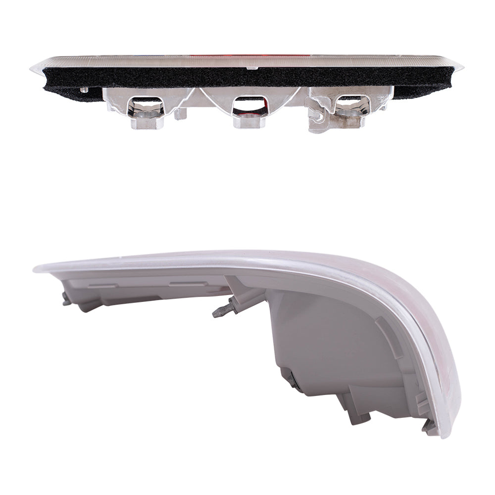 Brock Replacement Driver and Passenger Side Tail Light Units with Chrome Trim & 3rd Brake Light Unit 3 Piece Set Compatible with 2009-2014 Ford F-150 Styleside