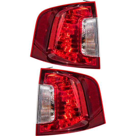 Brock Driver Side Left Passenger Side Right Combination Tail Light Assembly With Smoked Red Lens/Clear Back-Up Lens Compatible with 2011-2014 Ford Edge Sport 3222-2088LR