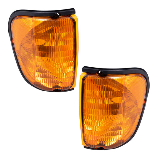 Park/Signal/Side Marker for 1992-2002 E-150 Econoline Amber Lens for 2003-2007 E-150 2003-2005 E-150 Club Wagon 1992-2002 E-250 Econoline 2003-2007 E-250 1992-1998 E-350 Econoline 3C2Z13201AA Set