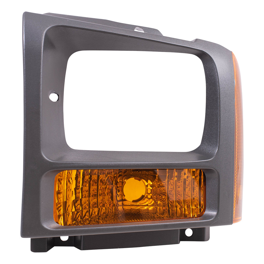 Park/Signal/Side Marker for 2005-2007 F-250 Super Duty Black Bezel for 2005-2007 F-350 Super Duty 5C3Z13201AAA Left FO2520182