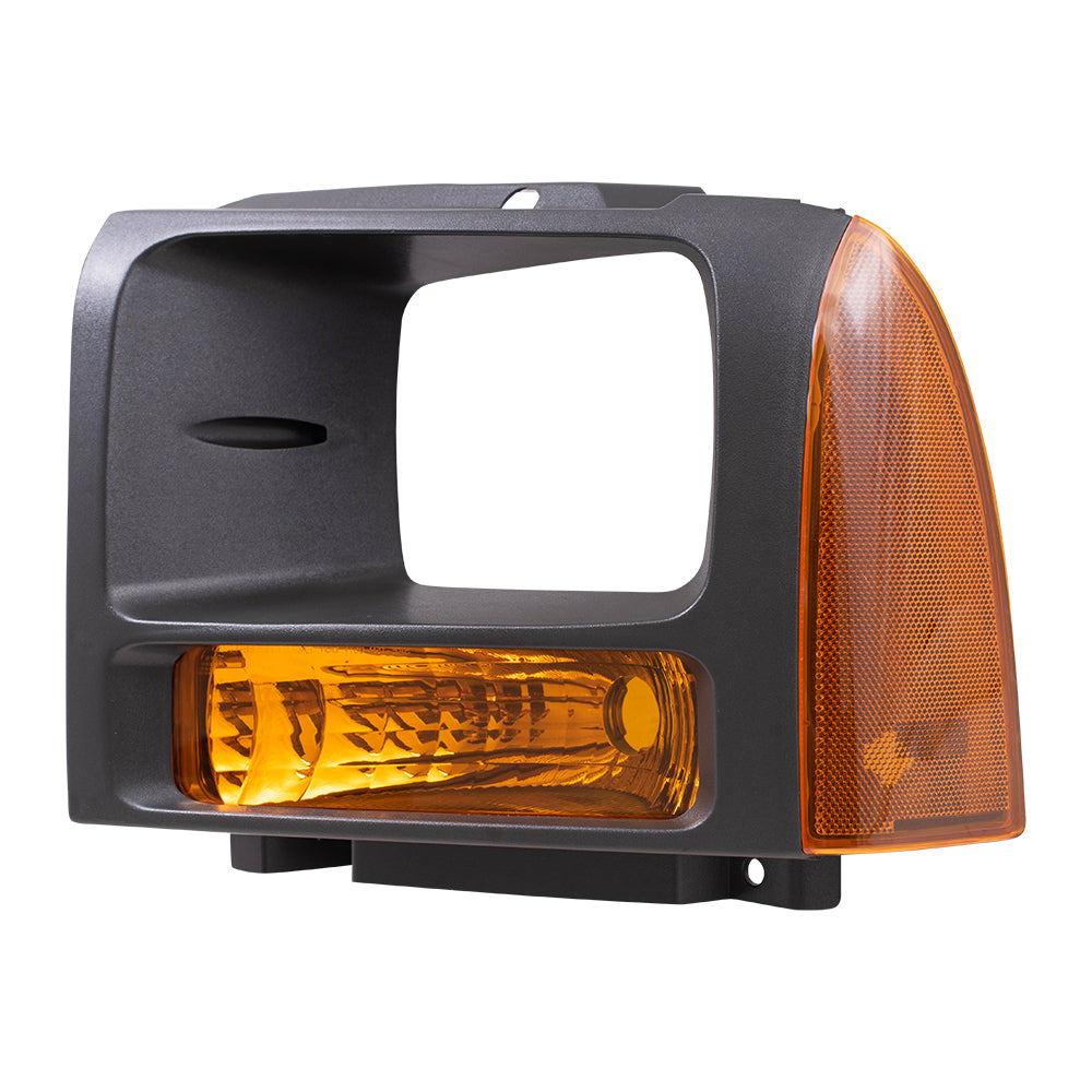 Park/Signal/Side Marker for 2005-2007 F-250 Super Duty Black Bezel for 2005-2007 F-350 Super Duty 5C3Z13201AAA Left FO2520182