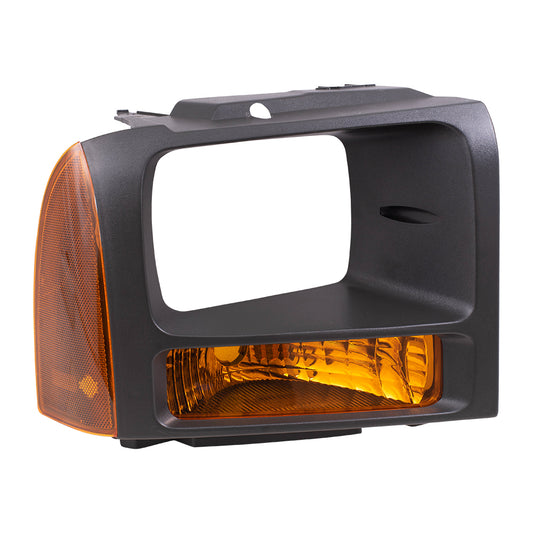 Park/Signal/Side Marker for 2005-2007 F-250 Super Duty Black Bezel for 2005-2007 F-350 Super Duty 5C3Z13200AAA Right FO2521182