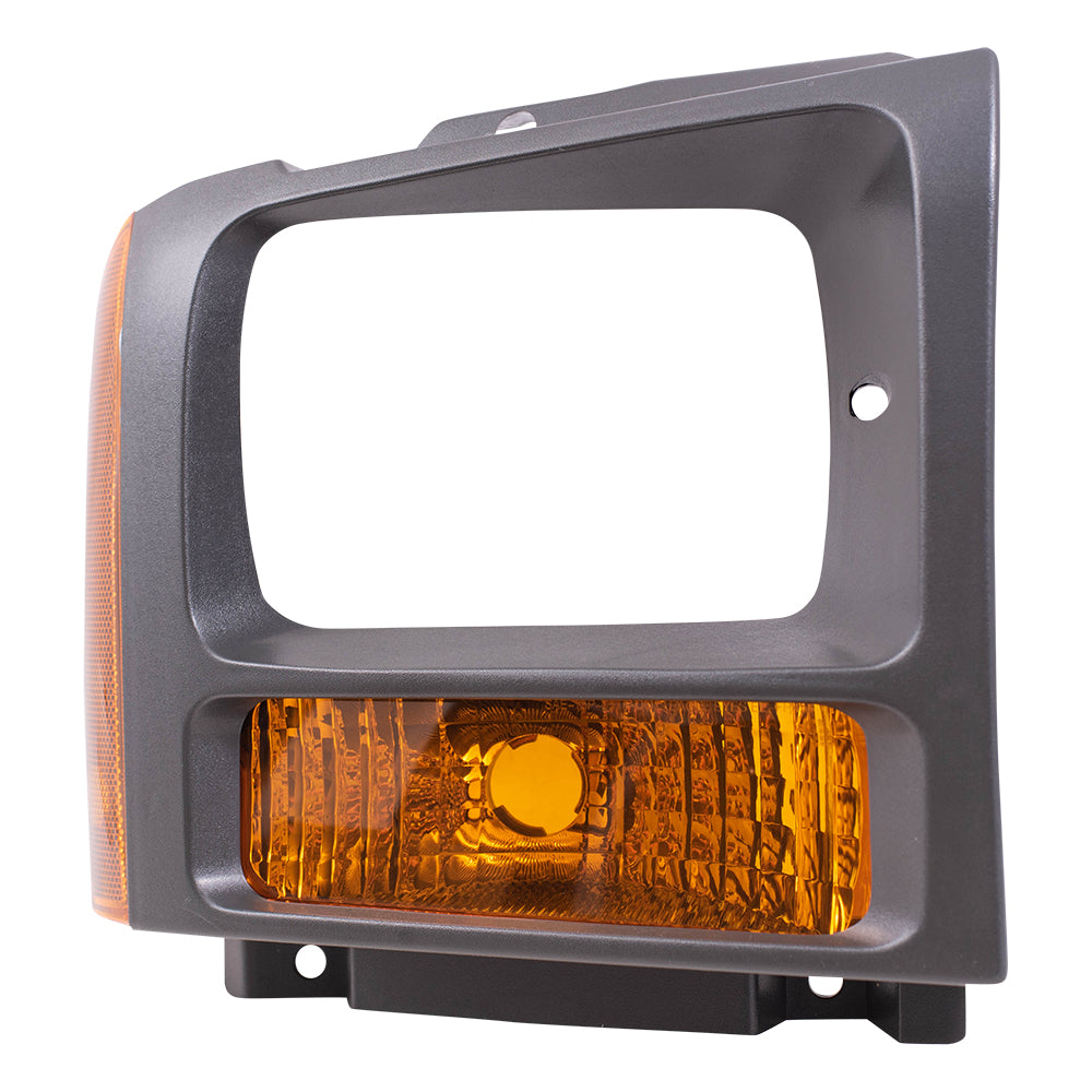 Park/Signal/Side Marker for 2005-2007 F-250 Super Duty Black Bezel for 2005-2007 F-350 Super Duty 5C3Z13201AAA Set FO2520182