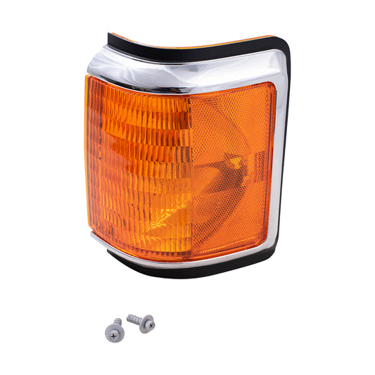 Park/Signal/Side Marker for 1987-1991 Bronco Chrome Trim for 1987-1991 F-150 1987-1991 F-250 1987-1991 F-350 E9TZ13201E Left FO2520108