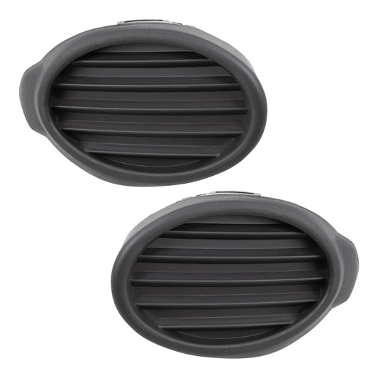 Brock Replacement Pair Set Fog Light Lamp Lens Front Bumper Hole Cover Grille Inserts Compatible with 12-14 Focus w/o Fog Lamps
