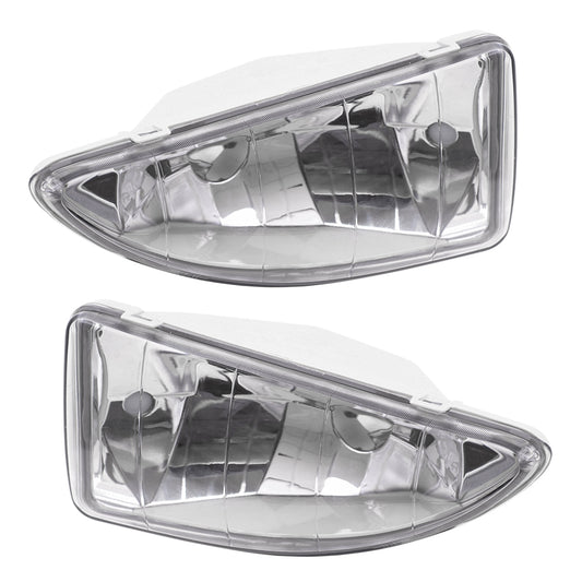 Brock Replacement Driver and Passenger Fog Lights Lamps Compatible with 2000-2004 Focus YS4Z 15L203 BB YS4Z 15L203 BA