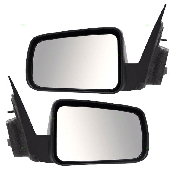 Brock Aftermarket Replacement Driver Left Passenger Right Power Mirror Without Heat Textured Black Base With Paint To Match Black Cover Set