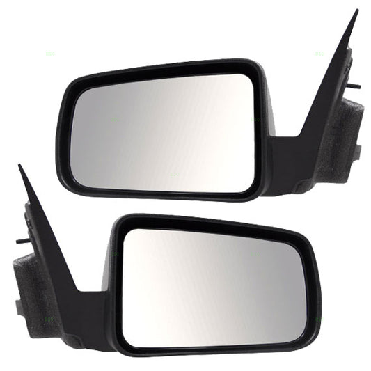 Brock Aftermarket Replacement Driver Left Passenger Right Power Mirror Without Heat Textured Black Base With Paint To Match Black Cover Set