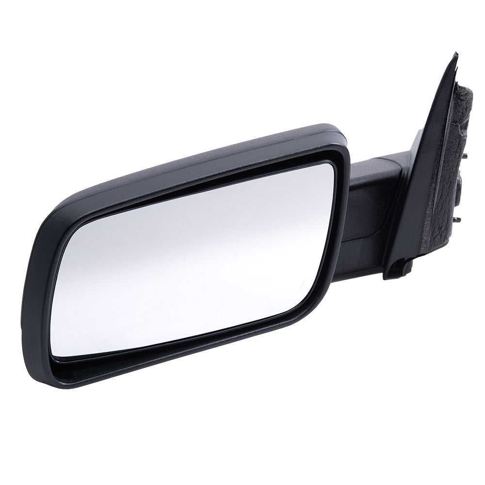 Brock Aftermarket Replacement Driver Left Power Mirror Without Heat-Puddle Light Textured Black