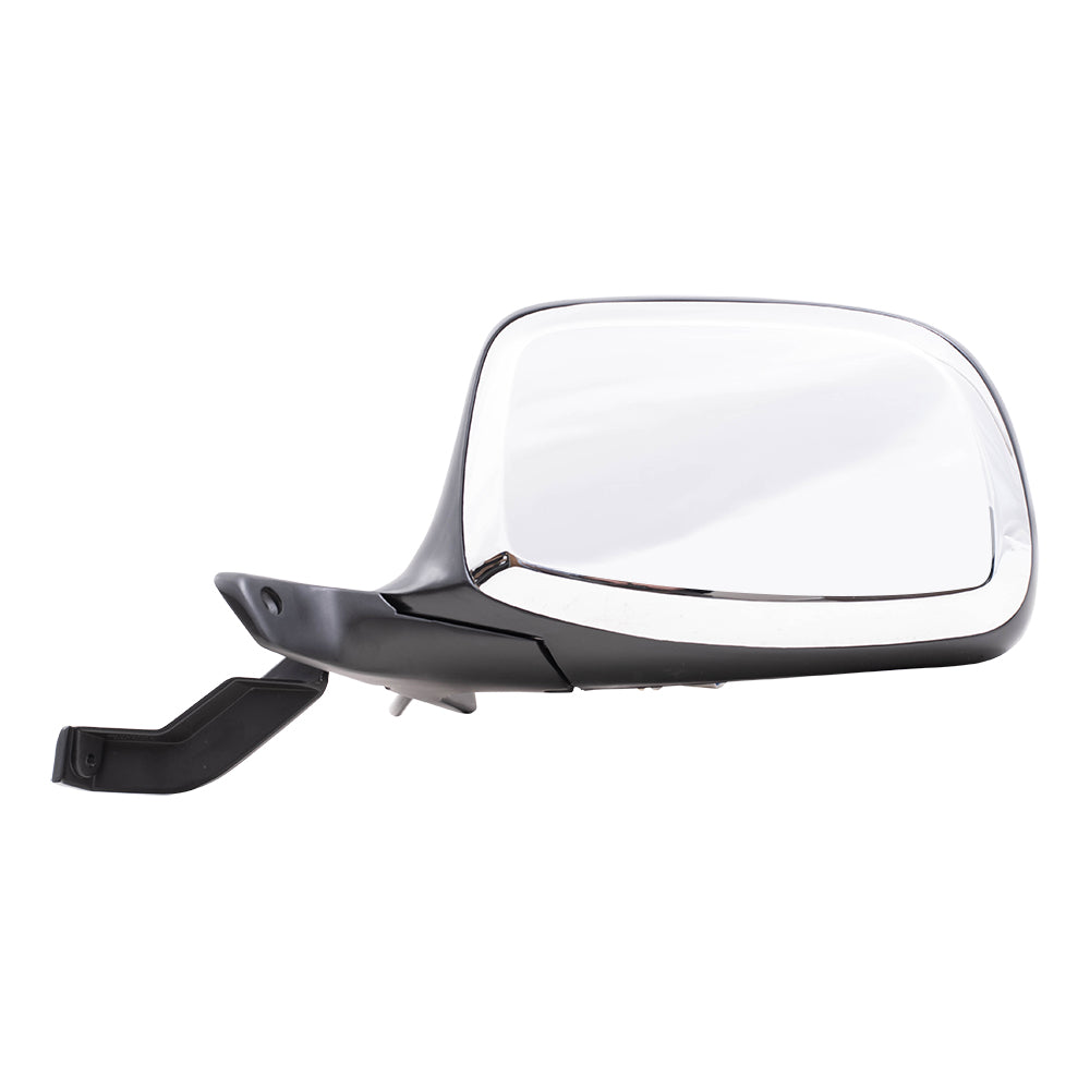 Replacement Driver Power Side View Mirror Black & Chrome Compatible with 1992-1996 F150 Pickup Truck F7TZ17682BAA