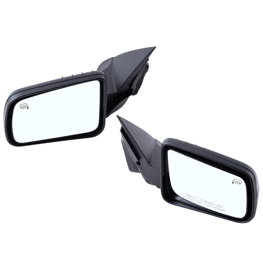 Brock Aftermarket Replacement Driver Left Passenger Right Power Mirror With Heat Textured Black Base With Textured Black Cover Set