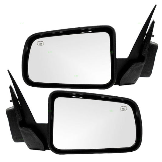 Brock Aftermarket Replacement Driver Left Passenger Right Power Mirror With Heat Textured Black Base With Paint To Match Black Cover Set