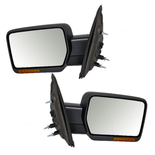 Power Mirror for 2009-2014 F-150 Reflector Pedestal Type Turn Signal Indicator Heated 9L3Z17683CB Set FO1320349