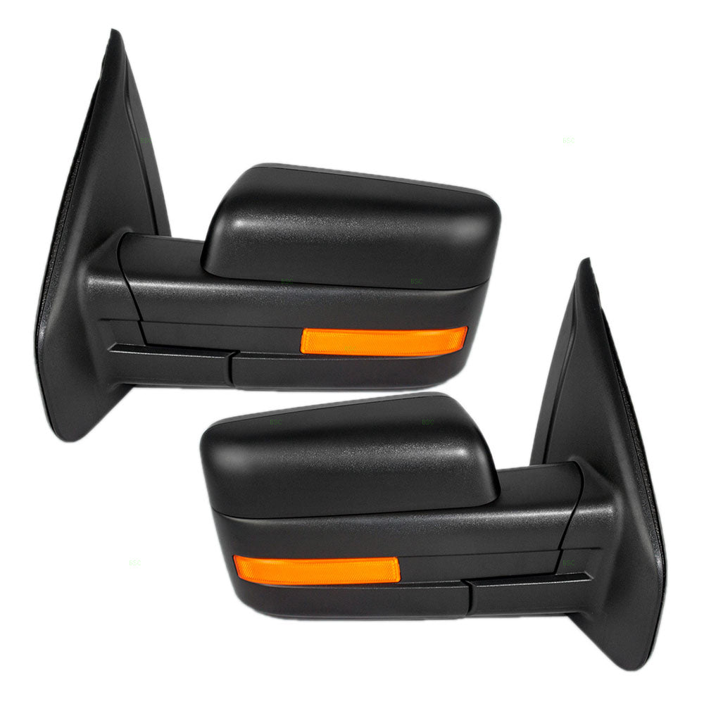 Power Mirror for 2009-2014 F-150 Reflector Pedestal Type Turn Signal Indicator Heated 9L3Z17683CB Set FO1320349