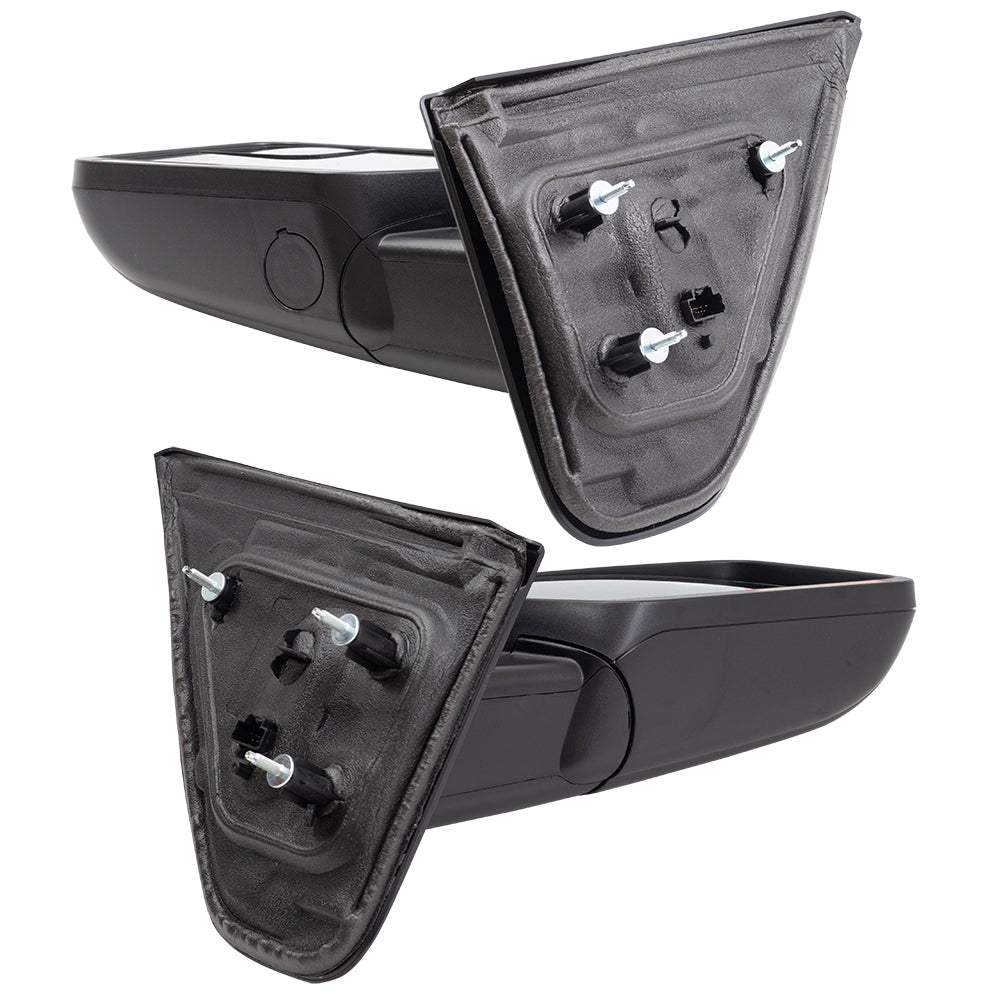 Brock Replacement Driver and Passenger Side Pedestal Type Power Mirrors Paint to Match Black with Heat, Signal, Memory, Reflector, Spotter Glass and Manual Folding Compatible with 2009-2014 F-150