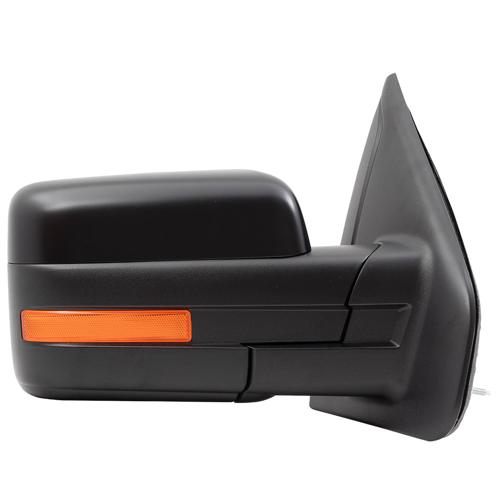 Brock Replacement Passenger Side Pedestal Type Power Mirror Paint to Match Black with Heat, Signal, Memory, Reflector and Manual Folding Compatible with 2009-2014 F-150