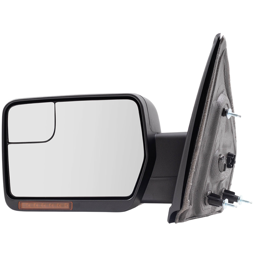 Power Mirror for 2009-2014 F-150 Reflector-Spotter Glass Pedestal Type Turn Signal Indicator Heated BL3Z17683CA Left FO1320407