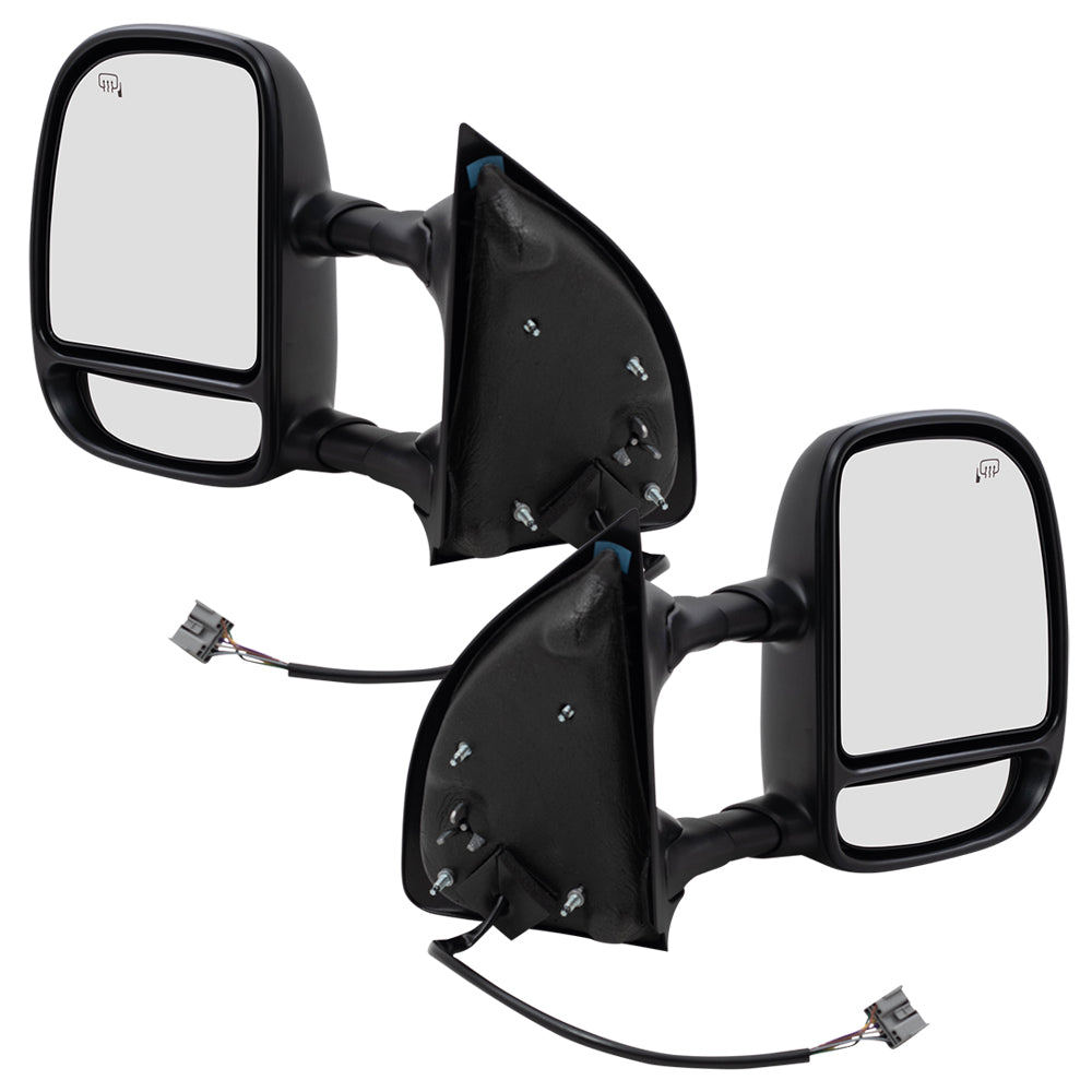 Power Towing Mirror for 2003-2005 Excursion Extendable Dual Arms-Double Swing Turn Signal Indicator Heated for 2003-2007 F-250 Super Duty for 2003-2007 F-350 Super Duty 4C3Z17D743CAA Set FO1320274
