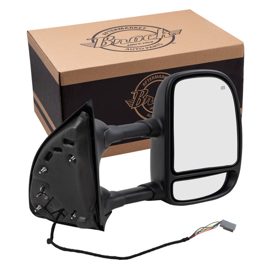 Power Mirror for 2003-2005 Excursion Extendable Dual Arms-Double Swing Performance Upgr Turn Signal Indicator Heated for 2003-2007 F-250 Super Duty for 2003-2007 F-350 Super Duty 5C3Z17682EAA Right