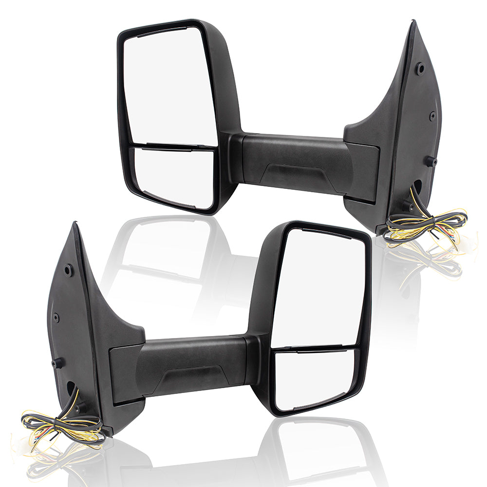 Power Mirror for 1992-2008 E-150 Econoline Performance Upgrade Turn Signal Indicator for 2002-2014 E-150 for 1992-2002 E-250 Econoline for 2003-2014 E-250 for 2002-2005 E-350 Club Wagon Set
