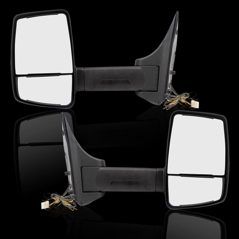 Power Mirror for 1992-2008 E-150 Econoline Performance Upgrade Turn Signal Indicator for 2002-2014 E-150 for 1992-2002 E-250 Econoline for 2003-2014 E-250 for 2002-2005 E-350 Club Wagon Set