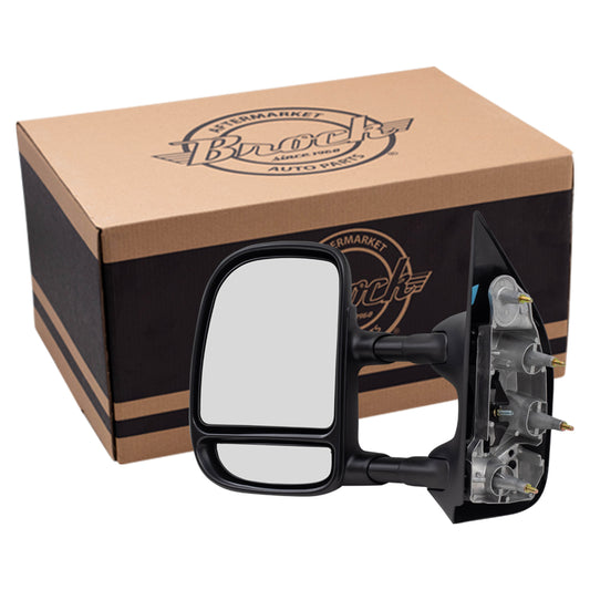 Manual Tow Mirror for 2003-2014 E-150 Extendable 2003-2005 E-150 Club Wagon 2003-2014 E-250 2003-2005 E-350 Club Wagon 2003-2021 E-350 Super Duty 7C2Z17683DA Left