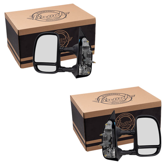 Manual Tow Mirror for 2003-2014 E-150 Extendable 2003-2005 E-150 Club Wagon 2003-2014 E-250 2003-2005 E-350 Club Wagon 2003-2021 E-350 Super Duty 7C2Z17683DA Set