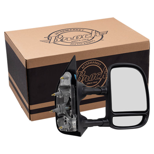 Manual Tow Mirror for 2003-2014 E-150 Extendable 2003-2005 E-150 Club Wagon 2003-2014 E-250 2003-2005 E-350 Club Wagon 2003-2021 E-350 Super Duty 7C2Z17682DA Right