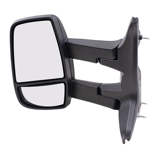 Replacement Driver Manual Side Door Mirror with Dual Long Arms Compatible with 2015-2019 Transit Van with Medium or High Roof