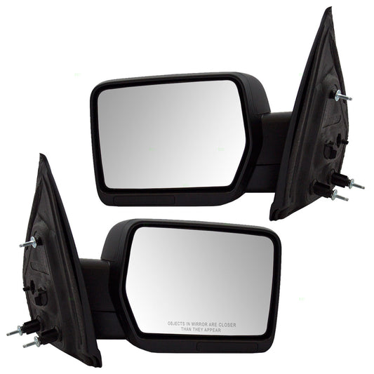 Driver and Passenger Manual Side View Mirrors Textured Replacement for Ford Pickup Truck BL3Z17683AA BL3Z17682AA