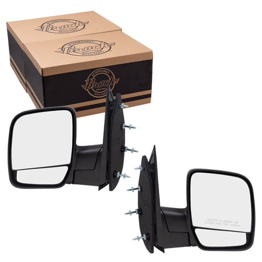 Manual Mirror for 2003-2009 E-150 Dual Glass Paddle Type 2003-2005 E-150 Club Wagon 2003-2009 E-250 2003-2005 E-350 Club Wagon 2003-2009 E-350 Super Duty 3C2Z17683FAA Set