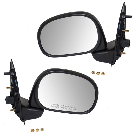 Manual Mirror for 1997-2002 F-150 Rectangular To 2/11/02 1997-1999 F-250 F65Z17683AA Set