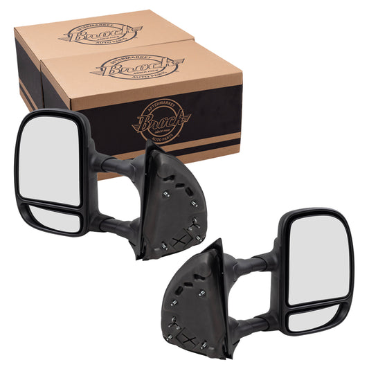 Manual Tow Mirror for 2000-2005 Excursion Extendable 1999-2007 F-250 Super Duty 1999-2007 F-350 Super Duty 3C3Z17683AAA Set