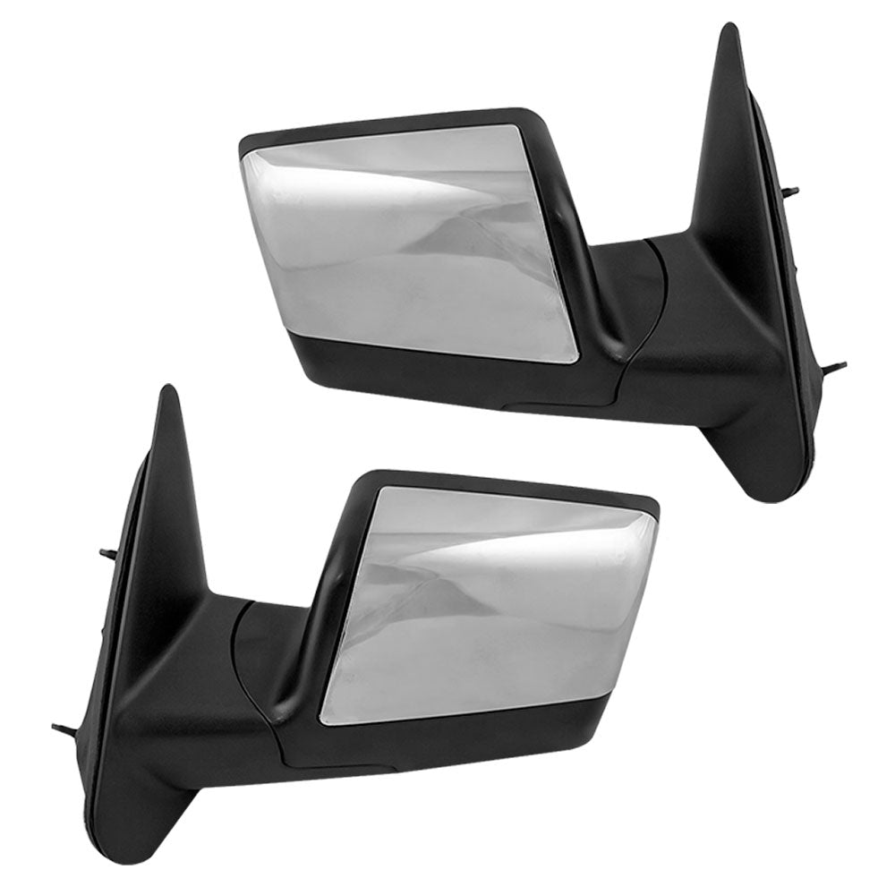 Manual Mirror for 2006-2011 Ranger Textured Base/Chrome Cover 8L5Z17683EA Set